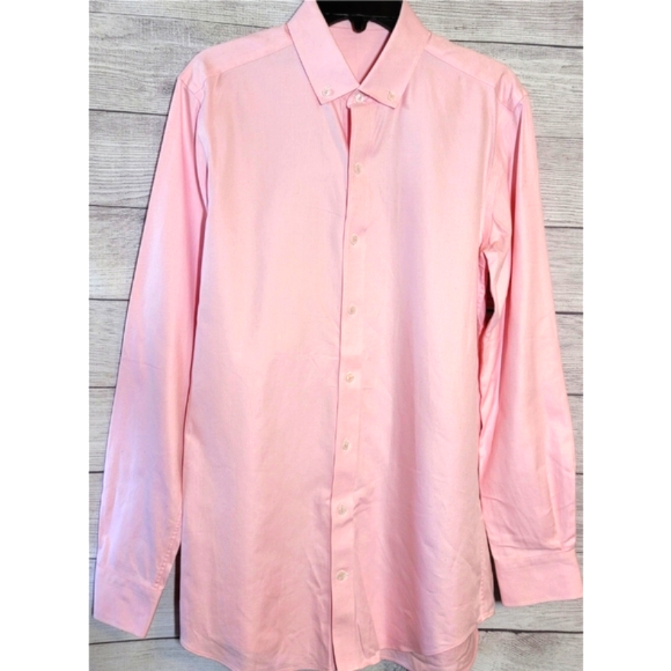 J.Hilburn Mens Jadii Dress Shirt Button Down Pink Size 16-40 Woven In Italy